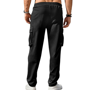 Pantalon cargo décontracté pour homme, style streetwear hip-hop, taille mi-haute, coupe ample, multi-poches, logo personnalisé, fabricant en gros - Product Image 3