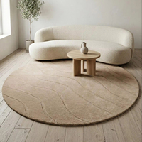 Tapis géométrique de luxe fait main en laine tuftée, antidérapant, à poils épais, avec support en coton, pour usage résidentiel moderne, hôtelier et commercial