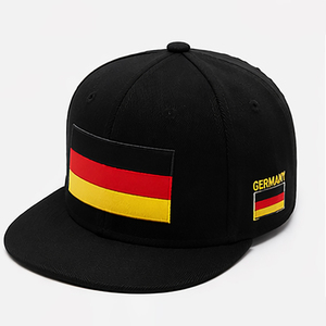 Black Adjustable <b>Snapback</b> <b>Cap</b> With Flag Patch Unisex Casual Hat 100% Cotton Embroidered Design Four Seasons Wear - Product Image 2