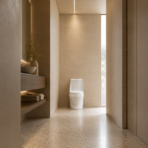 Inodoro Contemporáneo de Una Pieza, Alargado, con Descarga por Gravedad, Montado en el Suelo, de Porcelana, Fácil de Limpiar, con Sifón en S, Garantía de 5 Años, para Baño - Product Image 5