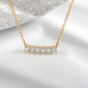 สร้อยคอทองคำแท้ 14K ประดับด้วยหินธรรมชาติ ดีไซน์มินิมอล ทรงแท่ง สำหรับผู้หญิง เครื่องประดับคุณภาพสูง ผลิตตามแบบ OEM ดีไซน์ที่เป็นมิตรต่อสิ่งแวดล้อมและยั่งยืน - Product Image 1