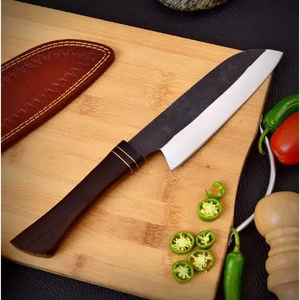 Couteau de Chef Burraq Personnalisé Fait Main en Acier Carbone, Lame de 8 Pouces, Épaisseur 3,0 mm, Manche en Bois, Étui de Protection Anti-Humidité, NOUVEAU - Product Image 4