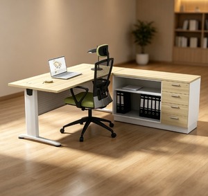 Bureau informatique commercial moderne de 1,80 m, durable et spacieux, en aggloméré et bois, à assembler soi-même, autoportant, système de bureau AY - Product Image 4
