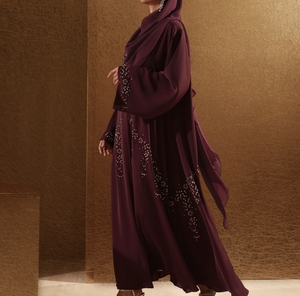 Abaya Saudí Tradicional Islámica de Alta Calidad para Mujer, Diseño Dubai, Primavera, Poliéster Transpirable, Largo hasta el Tobillo, Corte Musulmán - Product Image 2