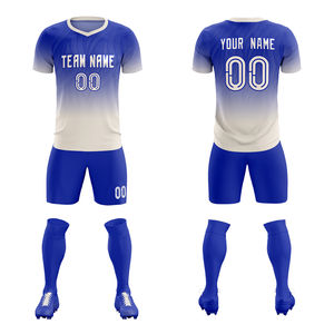 Uniformes de Fútbol Personalizados para Adultos, Impresos por Transferencia de Calor, Transpirables, de Secado Rápido, de Alta Calidad, Conjuntos de Camiseta y Pantalones Cortos con Cuello Redondo - Product Image 2