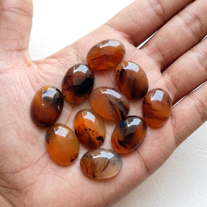 Cabochons ovales en agate du Montana, tailles calibrées, dos plat, poli miroir, pierres précieuses artisanales pour pendentifs, vente en gros pour fournisseurs - Product Image 2
