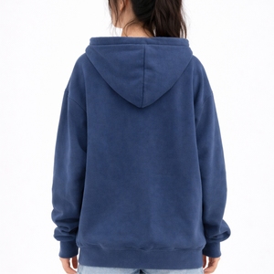 Sweat à capuche zippé uni de haute qualité pour femme, en molleton confortable et doux avec poches avant, sensation de chaleur - Product Image 2