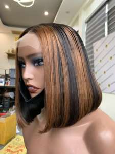 Peluca de cabello humano Remy vietnamita 100%, sedoso, brillante, corte Bob, hueso recto con Color personalizable, peluca de corte Romo diseñada para mujeres - Product Image 4