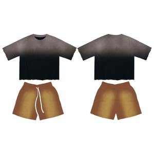 Ensemble personnalisé short et t-shirt pour homme, t-shirt uni et short pour homme - Product Image 1