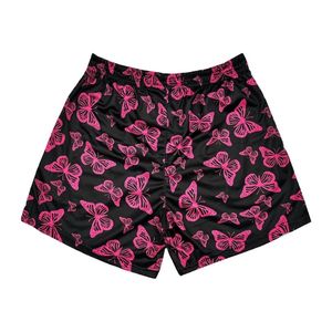 Summer Custom Logo Design Butterfly Sublimation Printing 100% Cotton <b>Mid</b> Waist Quick Dry Breathable Knee Gym Double <b>Layer</b> Shorts - Product Image 2