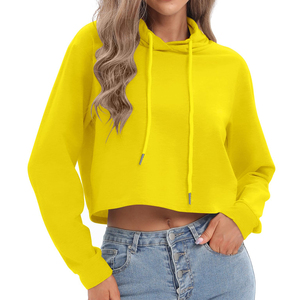 Nouveau Hoodie Court Tricoté Imprimé pour Femme Hiver - 100% Coton Imperméable Décontracté Grande Taille Design OEM - Product Image 1