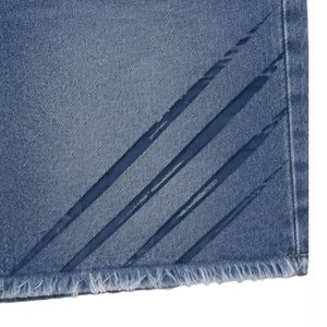Shorts en jean pour homme bleu moyen personnalisés, coupe droite, ourlet brut, imprimés, en coton, décontractés, été, logo personnalisé, OEM, vente en gros - Product Image 5