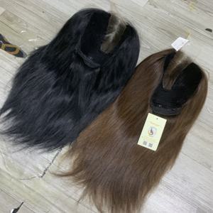 Wholesale Customized Black and Brown Vietnamese <b>Human</b> <b>Hair</b> <b>Wigs</b> Straight Swiss 2x6 HD Lace Front <b>Wigs</b> - Product Image 3
