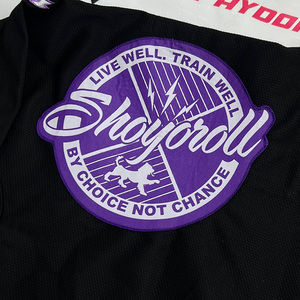 New Latest <b>Model</b> Shoyorol Brazilian Jiu Jitsy Gi in Black Color With Purple Labels Mixed Martial Arts Wears - Product Image 6