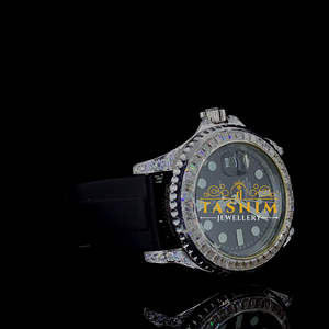 Montre à quartz pour homme de haute qualité, style sport et affaires, avec saphir blanc rose et diamants, verre de 41 mm, acier inoxydable plaqué or - Product Image 3
