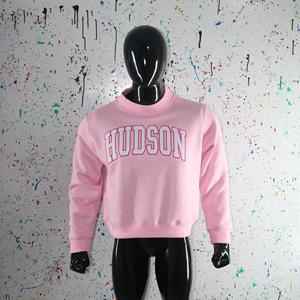 Sudadera Rosa con Cuello Alto 100% Blanca con Apliques Bordados, Sudadera de Cuello Ancho URBAN PRODUCTIONS - Product Image 2