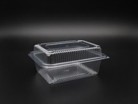 Boîte à charnière en PET transparente, capacité 2000 ml / 67 oz, gamme de boîtes à charnière en PET - Vente en gros de boîtes à charnière en PET pour boulangerie