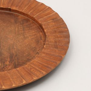 Piatto Decorativo in Legno Artigianale da 13 Pollici, Marrone, Sottopiatto in Legno per Cene e Decorazioni da Tavola - Product Image 3