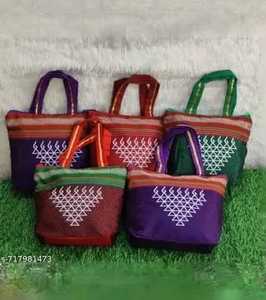 Bolsa de yute con asa y estampado Kolam, bolsa de compras Thamboolam, regalo de boda, recuerdo de inauguración de casa, para invitados de boda - Product Image 4