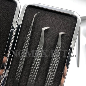 Pince à épiler pour artistes cils Couleur noire terne Enduit Volume de botte Pince à épiler Set Diamond Grip à des prix abordables - Product Image 6