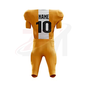ชุดยูนิฟอร์มอเมริกันฟุตบอลชาย เสื้อสีทอง กางเกงหมายเลข 10 พิมพ์ลายแบบระเหิด ผ้าโพลีเอสเตอร์ระบายอากาศได้ดี ขนาดผู้ใหญ่ - Product Image 3