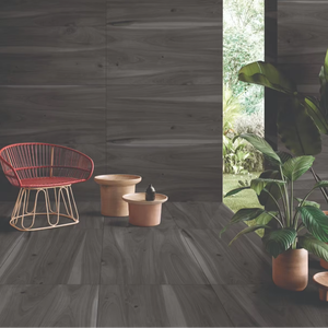 Carreaux muraux et de sol en porcelaine gris mat effet bois de frêne moderne, résistants aux acides et antidérapants, pour revêtements de sol intérieurs d'hôtels et d'appartements - Product Image 1