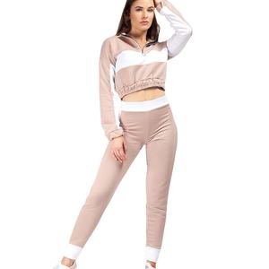 Nouvel ensemble de survêtement pour femmes, style élégant, logo personnalisé, hiver, haut court uni, sweat-shirt et pantalon de survêtement, 2 pièces, haut court, survêtement - Product Image 1