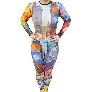 Conjunto de Camiseta de Manga Larga y Leggings Sublimados para Mujer - Corte Ajustado, 2 Piezas, Fabricante - Product Image 1