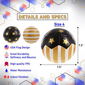 Ballons de football officiels en PU avec motif d'étoiles imprimé, personnalisés, de bonne qualité, pour adultes et enfants. - Product Image 4