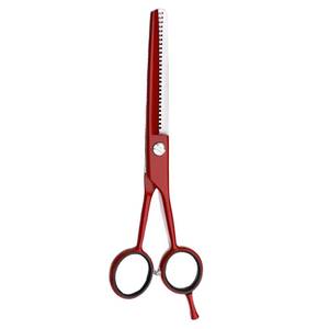 Tijeras Profesionales Rojas para Adelgazar el Cabello, Tijeras de Acero Inoxidable para Cortar el Cabello para Barberos - Product Image 1