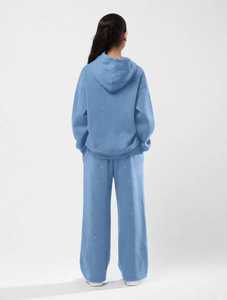 ONETEN APPARELS Conjunto Deportivo Unisex de Invierno con Sudadera con Capucha y Pantalones Deportivos con Estampado de Puntos Azules, Cintura Elástica de Spandex, Atuendo Informal - Product Image 4