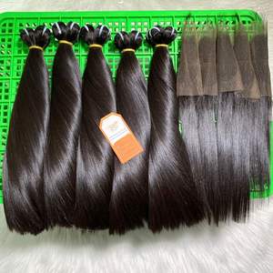 บิ๊กสต็อกธรรมชาติสีดํา 1B กระดูกตรงต่อผมมนุษย์เวียดนามสําหรับทําวิกผมที่สวยงาม - Product Image 1