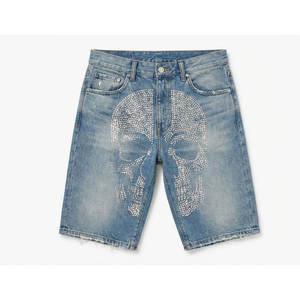 กางเกงยีนส์ขาสั้นประดับเพชรเทียม โรงงาน OEM รับออกแบบ ผลิตตามสั่ง ผลิตจำนวนมาก รองรับแบรนด์ส่วนตัว และบริการส่งออก - Product Image 6