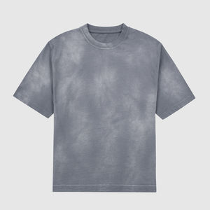 เสื้อยืดคอตตอนสีเทาขนาดใหญ่พิเศษ ลายมัดย้อม แขนสั้น คอกลม ทรงลำลอง ผ้าถัก ทรงปกติ ความยาวปกติ ลายเรียบ - Product Image 1