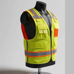 Gilet de sécurité haute visibilité en maille 100% personnalisable avec logo LED, réfléchissant, antistatique et ignifuge pour ingénieurs et ouvriers du bâtiment - Product Image 2