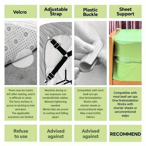 4 fermagli invisibili a C senza ago, fissaggio singolo, antiscivolo, per lenzuola con angoli e piatte - Product Image 3