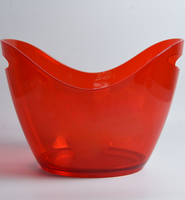 Seau à glace en plastique transparent de couleur personnalisée en forme de bateau pour boîte de nuit, bar, fête