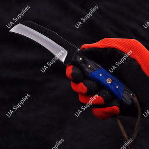 Cuchillo de Caza y Camping de Acero Inoxidable Forjado a Mano, de Alta Calidad, con Hoja Biselada Afilada, Mango de Madera Pakka, OEM - Product Image 4