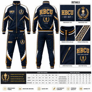 Survêtement pour hommes en gros, ensemble de survêtement premium HBCU pour commandes en gros, ensemble de survêtement personnalisé pour hommes, sweat-shirt et pantalon, pour collèges et universités - Product Image 2