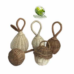 Adorable Sonajero de Ratán con Forma de Bollo, Juguete para Bebé Hecho a Mano, Seguro y Natural, Regalo para Recién Nacidos, Proveedor Mayorista de Vietnam - Product Image 1