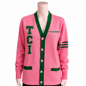 Création de lettres et logos personnalisés sur des pulls en tricot à col en V pour les sororités/fraternités/écoles/collèges/universités, unisexe - Product Image 4