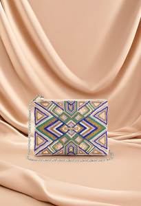Bolso de mano blanco con solapa de mariposa y cuentas para mujer - Product Image 6