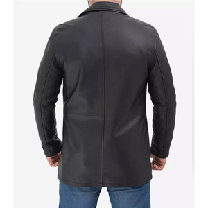 New Year Design Men's Warm Leather Jacket Letter Pattern Front Logo Stand Collar Windproof Thick Customizable Color Size - Product Image 6