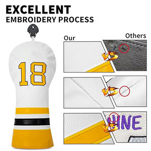 Housse de tête de club de golf personnalisée avec logo et design moderne, aspect élégant, protection optimale pour équipement de golf, forme structurée. - Product Image 4