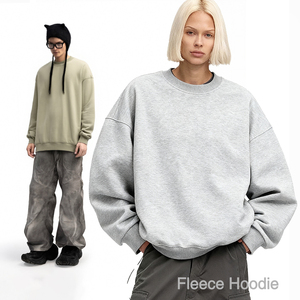 Sudadera con capucha oversize estilo streetwear, sudadera bordada, fabricantes de sudaderas holgadas personalizadas, sudadera con capucha de cuello redondo para hombre - Product Image 4