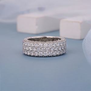 Trendy Design Lab Created Diamond <b>Ring</b> in White Gold Eternity Band Round Cut Diamond <b>Ring</b> for Women's from <b>Indian</b> Supplier - Product Image 2