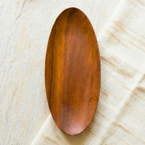 Plateau de service ovale en bois personnalisé pour fruits, snacks et café, idéal pour les noix et les aliments, par UO INDIA - Product Image 1