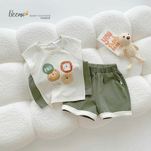 Ensemble pyjama décontracté en gros pour garçons : T-shirt à manches courtes et short, imprimé dessin animé, vêtements d'intérieur pour tout-petits - Product Image 3