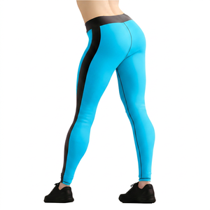 Leggings de compression jaunes pour hommes, longueur intégrale, taille élastique, en Spandex et Nylon, couleur unie, pantalon d'entraînement très élastique - Product Image 2