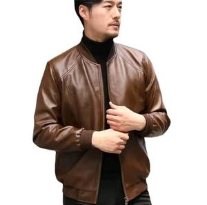 Causal <b>Vintage</b> Leather Jacket Jacket Men's Spring Design Motorcycle Wearing Pockets PU Leather Jacket Custom Design - Product Image 1